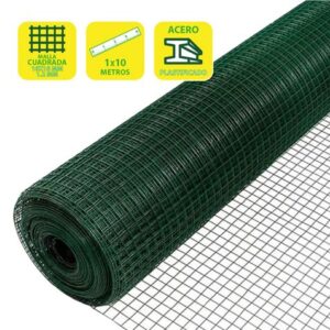 sungarden tela metalica plastificada 16x16x1.2mm 1x10m color verde