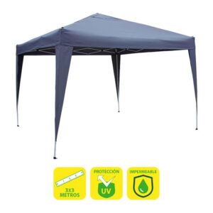 sungarden carpa plegable acero 3x3m color azul
