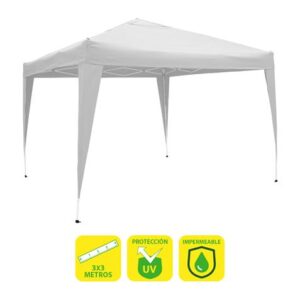sungarden carpa plegable acero 3x3m blanca color blanco