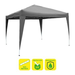 sungarden carpa plegable acero 3x3m gris color blanco