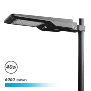 elbat farola led solar 40w pro 6000lm 6000k color negro