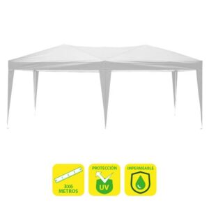 sungarden carpa plegable acero 3x6m color blanco