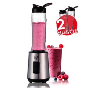 muvip batidora smoothie 300w inox 2 vasos 600ml color varios