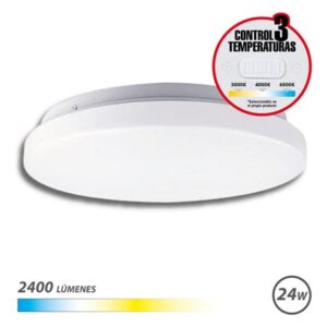 elbat aplique led techo redondo 24w 2400lm selector 3 temperaturas color blanco