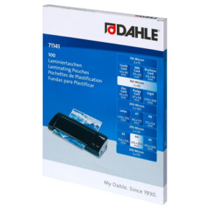 dahle pack de 100 fundas para plastificar brillo a4 80 micras alta calidad transparente