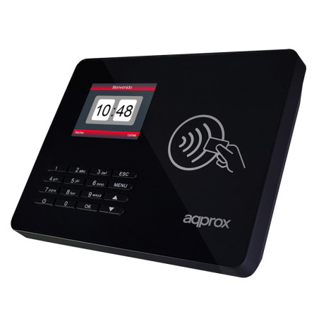 approx lector biometrico para control de presencia y acceso pantalla 2.8" con lector de tarjetas rf y teclado capacidad de 100.000 registros