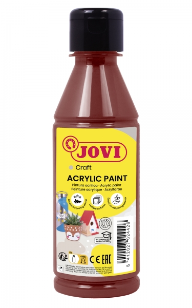 jovi jovidecor acryl pintura acrilica satinada alto poder cubriente facil aplicacion resistente al agua y jabon color marrón