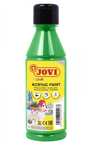 jovi jovidecor acryl pintura acrilica acabado satinado alto poder cubriente facil aplicacion resistente al agua y jabon color verde
