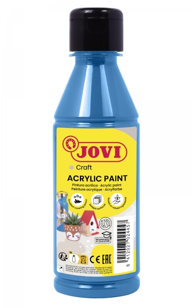 jovi jovidecor acryl pintura acrilica base agua acabado satinado alto poder cubriente aplicacion versatil resistente al agua y jabon color azul