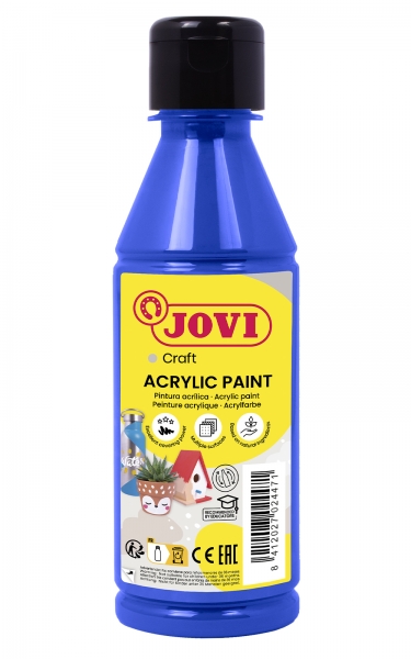 jovi jovidecor acryl pintura acrilica acabado satinado alto poder cubriente facil aplicacion resistente al agua y jabon color azul