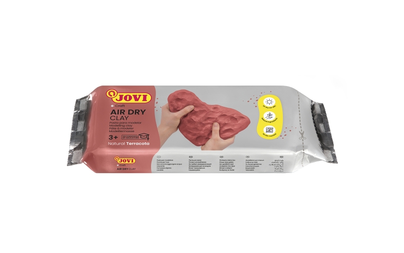 jovi air dry pasta para modelar 250gr endurecible al aire tacto fresco facil de moldear multi superficie secado en 24h acabado fino color terracota