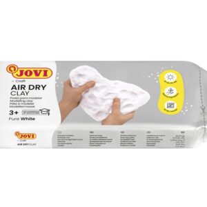 jovi air dry pasta para modelar 500gr endurecible al aire tacto fresco facil de moldear multi superficie secado en 24h acabado fino color blanco