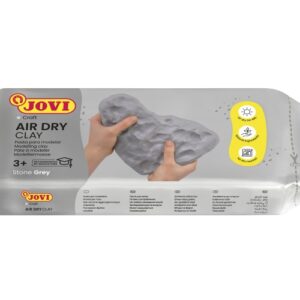jovi air dry pasta para modelar 500gr endurecible al aire tacto fresco facil de moldear multi superficie secado en 24h acabado fino color gris
