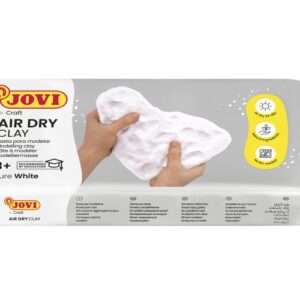 jovi air dry pasta para modelar 1000gr endurecible al aire tacto fresco facil de moldear multi superficie secado en 24h acabado fino color blanco