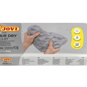 jovi air dry pasta para modelar 1000gr endurecible al aire tacto fresco facil de moldear multi superficie secado en 24h acabado fino color gris