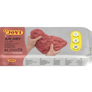 jovi air dry pasta para modelar 500gr endurecible al aire tacto fresco facil de moldear multi superficie secado en 24h acabado fino color terracota