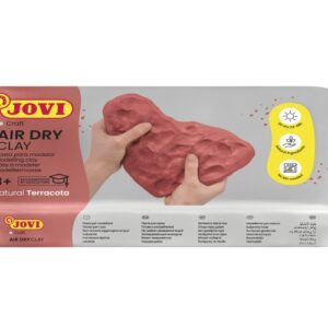 jovi air dry pasta para modelar 1000gr endurecible al aire tacto fresco facil de moldear multi superficie secado en 24h acabado fino color terracota