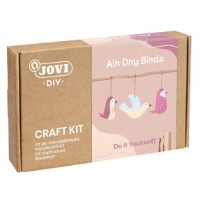 jovi diy kit de manualidades para hacer pajaros pasta endurecible air dry 500g airdry rodillo de madera herramientas de modelaje pintura gouache pinceles libreta cuerdas de lino color varios