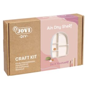 jovi diy kit de manualidades para hacer un estante con pasta endurecible air dry 500g de airdry herramientas de modelaje pinturas gouache pinceles calibrados color varios
