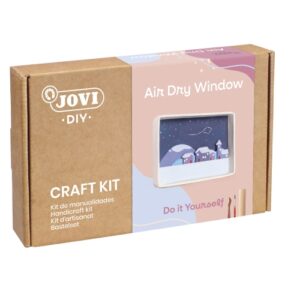 jovi diy kit de manualidades para ventana con paisaje pasta endurecible air dry herramientas de modelaje pinturas gouache pinceles accesorios incluidos color varios