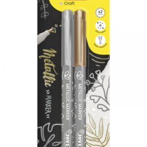 jovi metallic marker blister 2 rotuladores metalicos oro y plata tinta base agua efecto metalico ideal para papel oscuro removible en superficies no porosas facil limpieza de manos color varios