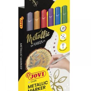 jovi metalic estuche de 6 rotuladores efecto metalico tinta base agua facil limpieza ideal para papel oscuro y superficies no porosas color surtido