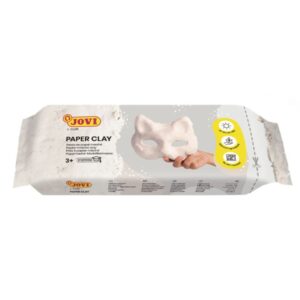 jovi paper clay pasta de papelmache 170gr lista para usar secado al aire ligera y facil de modelar no mancha ideal para figuras y mascaras color blanco