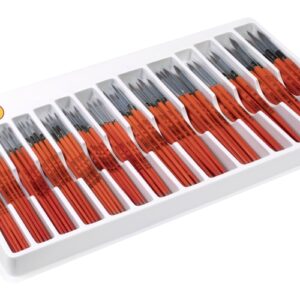 jovi caja expositora de 144 pinceles artisticos pelo poney surtidos pelo natural mango de madera calibre 00 al 12 punta redonda pelo suave color rojo