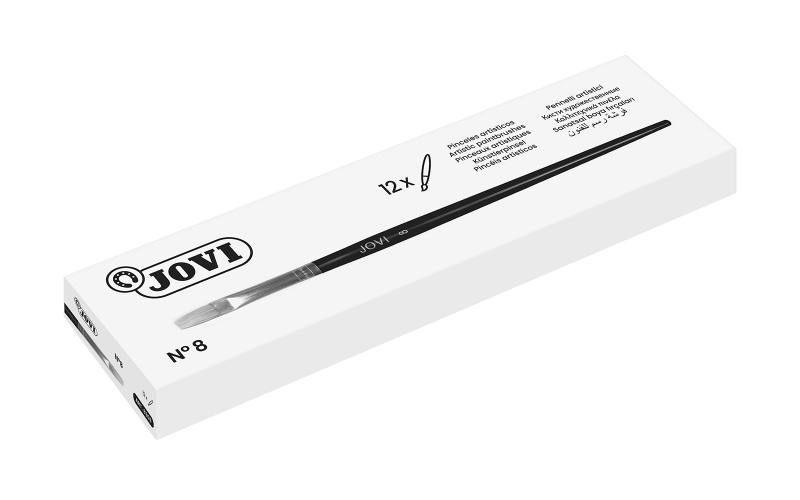 jovi pinceles artisticos planos pelo de cerda nº 8 pelo natural mango de madera punta plana pelo duro color varios