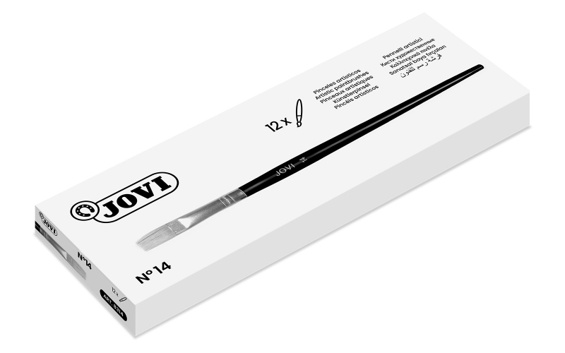 jovi pinceles artisticos planos pelo de cerda nº 14 pelo natural mango de madera punta plana pelo duro color varios