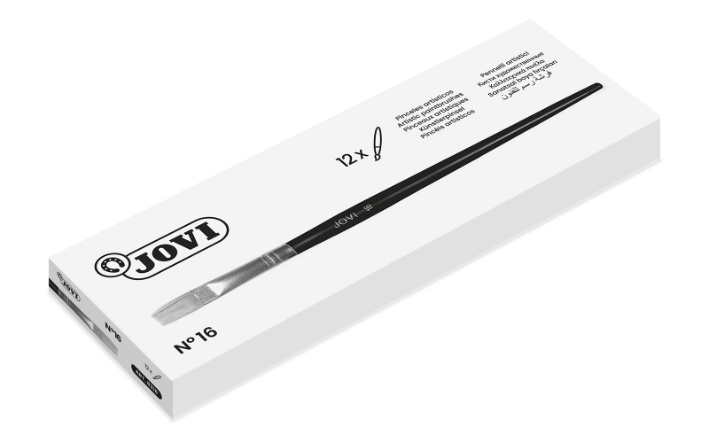 jovi pinceles artisticos planos pelo de cerda nº 16 pelo natural mango de madera punta plana pelo duro color varios