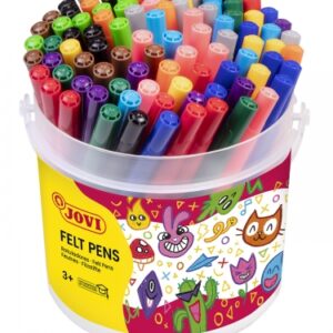 jovi felt pens bote de 96 rotuladores amplia variedad de tonos tinta de gran fijacion punta resistente capuchon ventilado grip triangular ergonomico colores surtidos