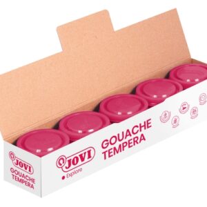 jovi bote de tempera escolar 35ml aplicacion en multiples superficies uso con pincel, rodillo o espatula colores mezclables color magenta