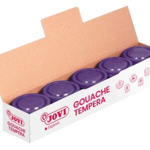 jovi bote de tempera escolar 35ml aplicacion en multiples superficies uso con pincel, rodillo o espatula colores mezclables color violeta