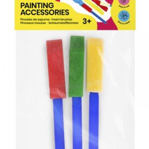 jovi painting accessories bolsa con 3 pinceles de espuma ideal para cualquier tipo de pintura especial para pintura de dedos facil limpieza con agua y jabon color varios