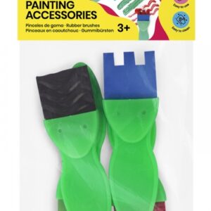 jovi bolsa colgable con 4 pinceles de goma estampados diversos formas variadas especial para pintura de dedos facil limpieza con agua y jabon color varios