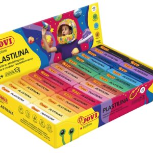 jovi expositor de 30 pastillas de plastilina 50gr 100% vegetal muy moldeable no se seca colores mezclables colores surtidos