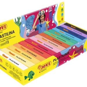 jovi expositor de 15 pastillas de plastilina 150gr muy moldeable no se seca sin gluten colores surtidos