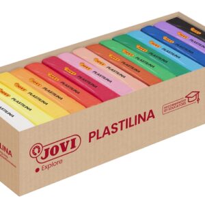 jovi expositor de 15 pastillas de plastilina 350gr muy moldeable no se seca color surtido