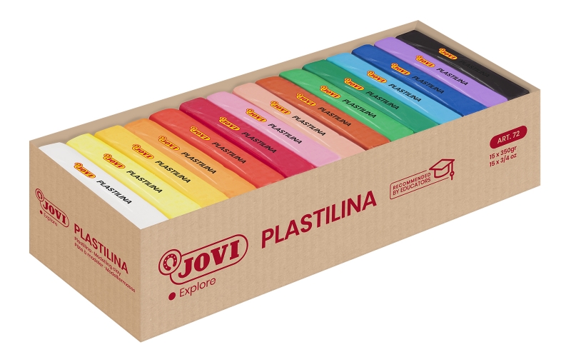 jovi expositor de 15 pastillas de plastilina 350gr muy moldeable no se seca color surtido