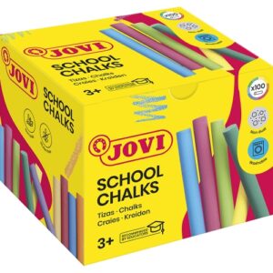 jovi classcolor caja de 100 tizas antipolvo especiales para dibujar en el suelo ideales para juegos y murales en asfalto facil eliminacion con agua poco resto de polvo color surtido