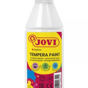 jovi tempera paint tempera liquida 250ml base agua lista para usar alto poder cubriente secado rapido excelente fluidez adherencia en multiples superficies color blanco
