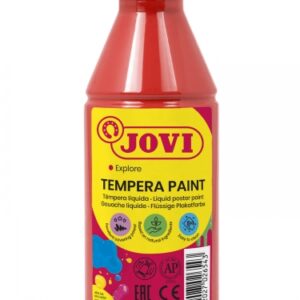 jovi tempera paint tempera liquida 250ml base agua lista para usar alto poder cubriente secado rapido excelente fluidez adherencia en multiples superficies color rojo bermellon
