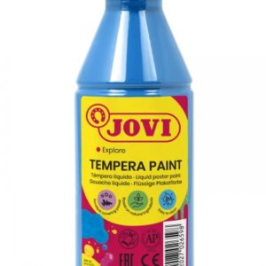 jovi tempera paint tempera liquida 250ml base agua lista para usar alto poder cubriente secado rapido excelente fluidez adherencia en multiples superficies color azul cyan
