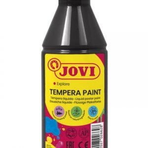 jovi tempera paint tempera liquida 250ml base agua lista para usar alto poder cubriente secado rapido excelente fluidez adherencia en multiples superficies color negro