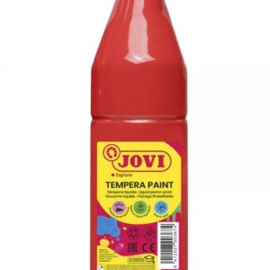 jovi tempera paint tempera liquida 500ml base agua lista para usar alto poder cubriente secado rapido excelente fluidez adherencia en multiples superficies color rojo bermellon