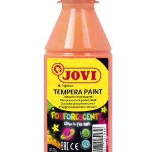 jovi tempera paint tempera liquida fosforescente 250ml brilla en la oscuridad secado rapido excelente adherencia lista para usar color naranja
