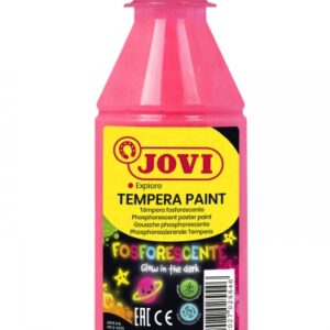 jovi tempera paint tempera liquida fosforescente 250ml brilla en la oscuridad secado rapido excelente rendimiento facil aplicacion buena adherencia color rosa