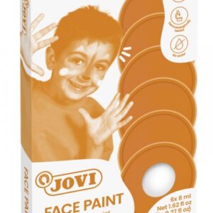 jovi estuche de 6 botes 8ml maquillaje crema hipoalergenico base grasa facil aplicacion gran cubricion sin parabenos facil de retirar color blanco