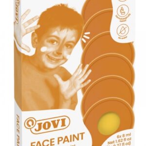 jovi estuche de 6 botes maquillaje crema hipoalergenico base grasa facil aplicacion gran cobertura sin parabenos facil de retirar color amarillo